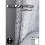 [ LC Curtain Design ] Luxury Cartier Fishbone and Sheer Curtain / Yarn Curtain/ Day Curtain (Eyelet/