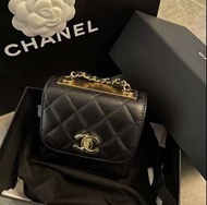 1/3 香港現貨｜Chanel 爆款小可愛 Trendy cc mini 小廢包 黑色 淡金扣🥰❤️Full set 有單 可陪驗✔️