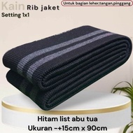 KAIN RIB BUR UNTUK JAKET BAGIAN LEHER TANGAN PINGGANG WARNA HITAM TEBAL PREMIUM