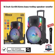 BOSTON Karaoke Speaker GZ-615 15INCH Portable Speaker Audio Player Bluetooth Speaker with TF Card LED