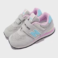 New balance 休閒鞋 574 Wide 中大童鞋 灰 紫 寬楦 經典 魔鬼氈 PV574NB1W