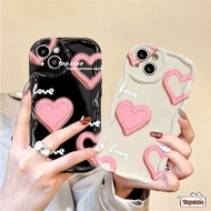 Infinix Smart 8 7 6 5 2020 Hot 40i 30i 30Play 20 20i Play Note 12 G96 Spark Go 2024 2023 Hot 8 10 Lite Hot 12 11 10 Play Hollow Pink Love Couple 3D Wave Edge Phone Case Soft Cover