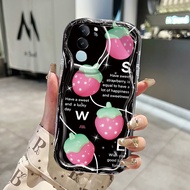 HP Casing For VIVO V29 5G V29 Pro 5G V29 Lite 5G V29E Case strawberry Pattern Casing HP Casing Cream