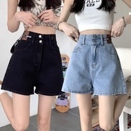 Plus Size~shorts denim MINI Elasticity pants for women highwaist Fashion jeans Korean 女牛仔短裤弹力