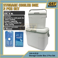 HJC Storage Cooler Box Set 22L + 8L Ice Box Portable Cooler Box Camping Picnic Fishing Cooler 2PCS S