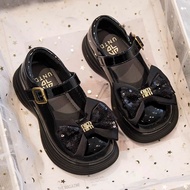 BBLE3 Princess Doll Shoes, Girls School Shoes Soft Pu Leather with Bow and Copper Buckle Korean Styl