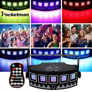 USB Sector LED Mixed Flashing Stage Lights Remote Sound Activated Disco Lights for Festival Parties Lights Wedding UV Light