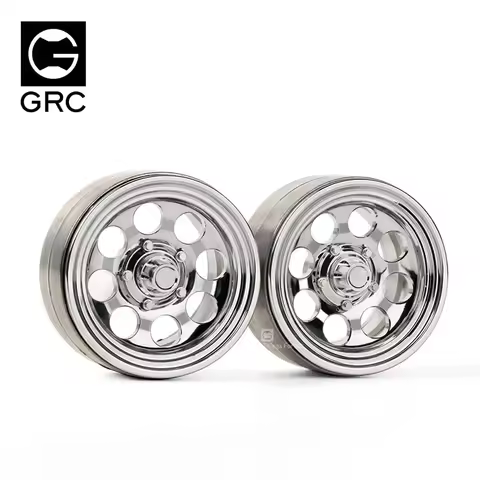GRC 1.9 Inch Aluminum Chrome-Coat Wheel Rim #G08 For 1/10 RC Crawler Traxxas TRX4 Bronco Axial SCX10