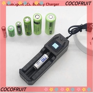 COCOFRUIT 18650 Battery Charger, 1 / 2 Slots Intelligent LCD Lithium Battery Charger, Fast Charging USB Universal Battery Charging Base