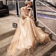 Champagne Colored Glamorous Tube Top Evening Dress for Parties