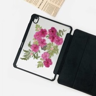 粉紅櫻花綠葉手工押花iPad殼 iPad Air 11寸13寸iPad Pro11寸13寸