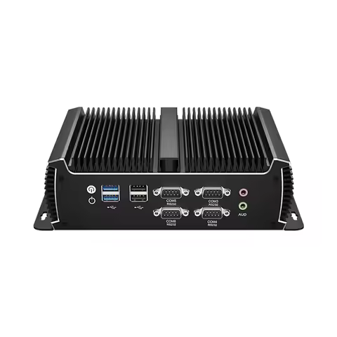 Fanless Industrial Mini PC Intel i5-1135G7 6x COM DB9 RS232/485 8x GPIO Dual Ethernet Support 3G/4G