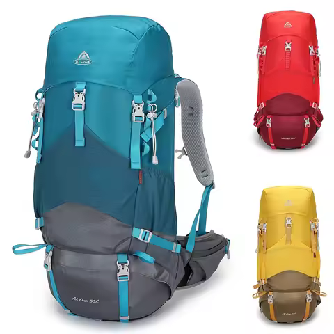 New Design 50l Hiking Backpack Expandable Large Capacity External Frame Bag Pack Rucksack Camping Hi