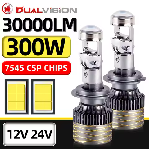 300W H7 H4 Bi LED Projector Lens H11 9005 HB3 9006 HB4 H8 H9 Car Light Turbo Car Light Canbus 12V 24