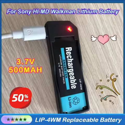 New 3.7V 500MAH High-Capacity Replaceable LIP-4WM Battery for Sony HI-MD Walkman Lithium Battery