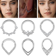 1PC G23 Titanium Nose Rings 14G Septum Piercing Nose Studs for Women and Men Heart Hoop Earring Heli