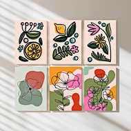 【Set of 6 】Abstract Wall Art / Paint by Numbers / Boho Botanical Wall Decor / Botanical Decoration P