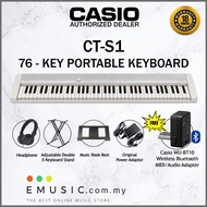 Casio CT-S1 76-key Portable Keyboard with X Stand and Headphone - White (CTS1 / CT S1 / CTS1-76)