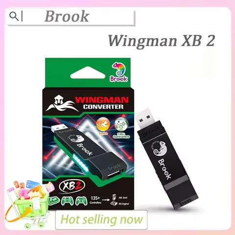 Brook Wingman XB 2 Controller Adapter, Wireless Converter for Xbox 360, Original Xbox Console & Wind