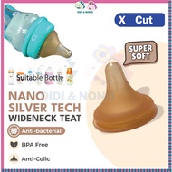 Puting Kuning Soft Nano Brown Latex Wide Neck Teat Nipple Puting Botol Susu Baby