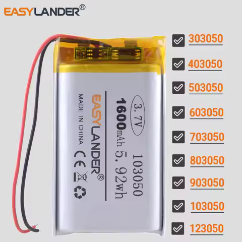 3.7V 503050 800mAh 303050 403050 603050 703050 803050 903050 103050 123050 Rechargeable Lithium Li-i