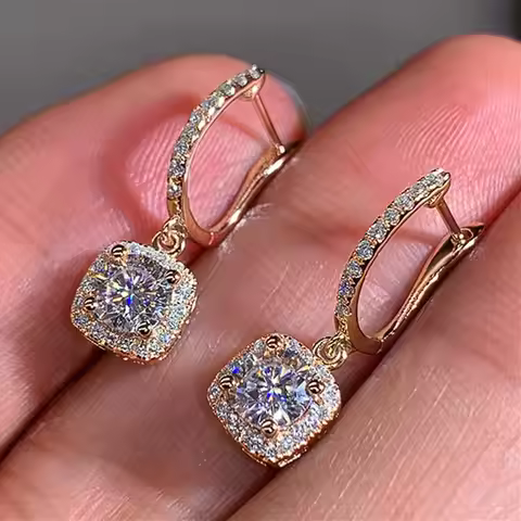 Gorgeous Women Wedding Earrings with Brilliant Cubic Zirconia