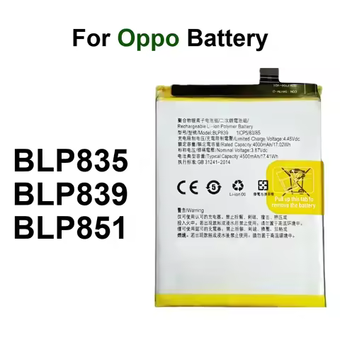 Mobile Phone Battery Fast Charging BLP851 BLP839 BLP835 4310-5000mAh For Oppo Reno 5F 5Z 6Z 5 A94 F1