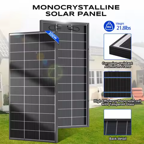 WERCHTAY 200W 12V Double Sided Board Solar Systems Panels Monocrystalline 16BB Solar Cells PV Power 