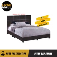 Living Mall Faux Leather/Fabric Divan Bed Frame - Available in 4 Sizes
