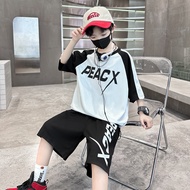 (18kg-50kg) Bộ quần áo trẻ em bộ đồ bé trai bộ quần áo 3 lỗ tanktop hè bé trai 18-50kg từ 6-16 tuổi