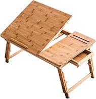WSJTT Folding Work Bench Foldable Laptop Desk Modern Minimalist Bamboo Computer Lift Table Multi Function Square Small Table