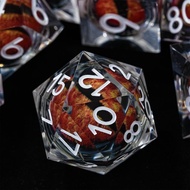 DND Dice Dragon's Eye Resin Dice Set Liquid Core Polyhedron RPG D&D Dice Set with Gift Box, Dragon &