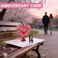 Valentine's Day Pop-up Card 3d Heart Tree Design Pop Up Anniversary Card Romantic Keepsake For F1s1
