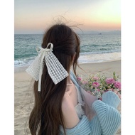 White bow hair clip vintage lace hair clip/French bow hair clip/white bow hair clip