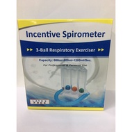 Incentive Spirometer 3-Ball Respiratory Exerciser