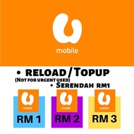 TOPUP Reload Umobile Murah Rm1.00 Rm2.00 Rm3.00 [UGV]