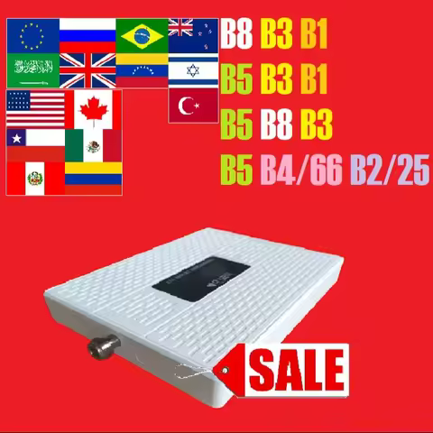 HWATEL All Frequency B1 B2 B3 B4 B5 B7 B8 B25 B66 Three Bands 3-Band Signal Boosters Cellular Amplif