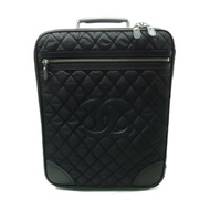 CHANEL 【激減優惠】菱格尼龍Luggage銀扣行李箱黑色