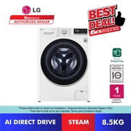 LG Front Load Inverter Washing Machine (8.5kg) FV1285S4W with AI Direct Drive & Steam Washer