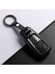 1pc Carbon Fiber Style ABS Material Car Key Case Cover, Fit For Audi A4 B9 A5 A6 A7 8S 8W Q5 Q7 4M S
