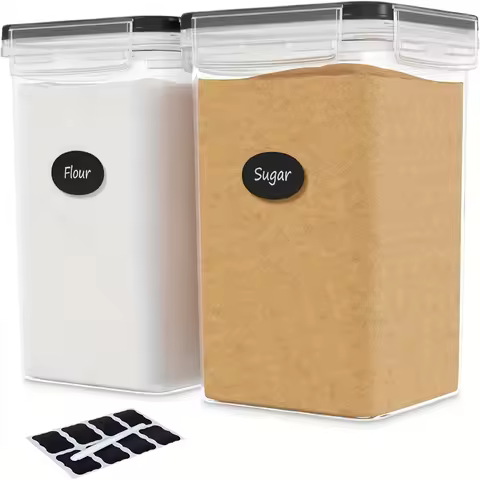 1/2pcs Food Storage Containers 5.2L/175Oz, BPA Free Plastic Airtight Food Storage Canisters for Flou