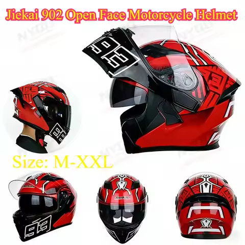 Jiekai 902 Open Face Motorcycle Helmet Unisex Dual Lens Winter Electric Vehicle Helmet Cascos Para M