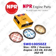 NPR Piston Ring Set for Toyota Avanza 1.3 1.5 F601 F602 F652 Gran Max K3-VE K3-DE 3SZ-VE (SWD10050ZZ
