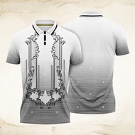 Asean Attire For Men Ethnic Retro Polo Shirt Modern Barong Tagalog For Men Short Sleeve Bohemian Pri