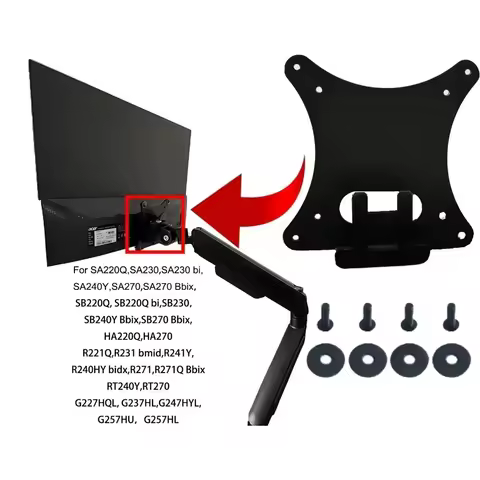 VESA Wall Mount Adapter for Acer SB270 SB220Q SA270 RT240Y R221Q HA220Q G257HU Monitor Bracket Mount