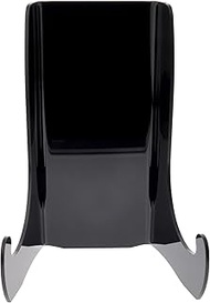 Plymor Black Acrylic Flat Back Easel With Shallow Support Ledges, 7.5" H x 5.375" W x 4.25" D