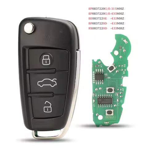 jingyuqin 8P/8E/8X0837220G/E/D New Remote Car Key For Audi Q7 B7 Q3 A3 TT A2 A8 A6 A6L A4 S5 C5 C6 B