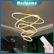 Lampu Gantung Ring LED 5 RING 100cm LED 3 Warna GOLD Minimalis Modern Ruang Tamu Untuk Kamar Tidur MOOISHC