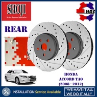 HONDA Accord TAO (2008 ~ 2012) SHOJI Japan Rear Disc Rotor Racing Belakang (Drilled & Slotted) 2pcs