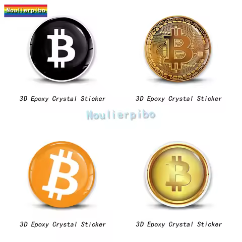 3D Epoxy Die Cut Dome Stereo Car Sticker Bitcoin PVC Car Motorcycle Helmet Office Supplies Mobile Ph